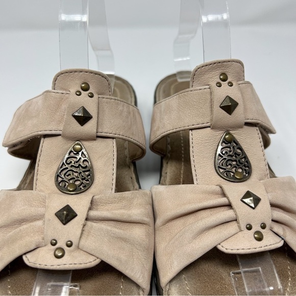 Hotter Blush Pink Boho Studded Medallion Suede Slip on Comfort Sandals Size 8.5 - Picture 6 of 15